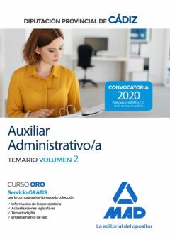 Auxiliar Administrativo/A De La Diputación Provincial De Cadiz: Temario (Vol. 2)